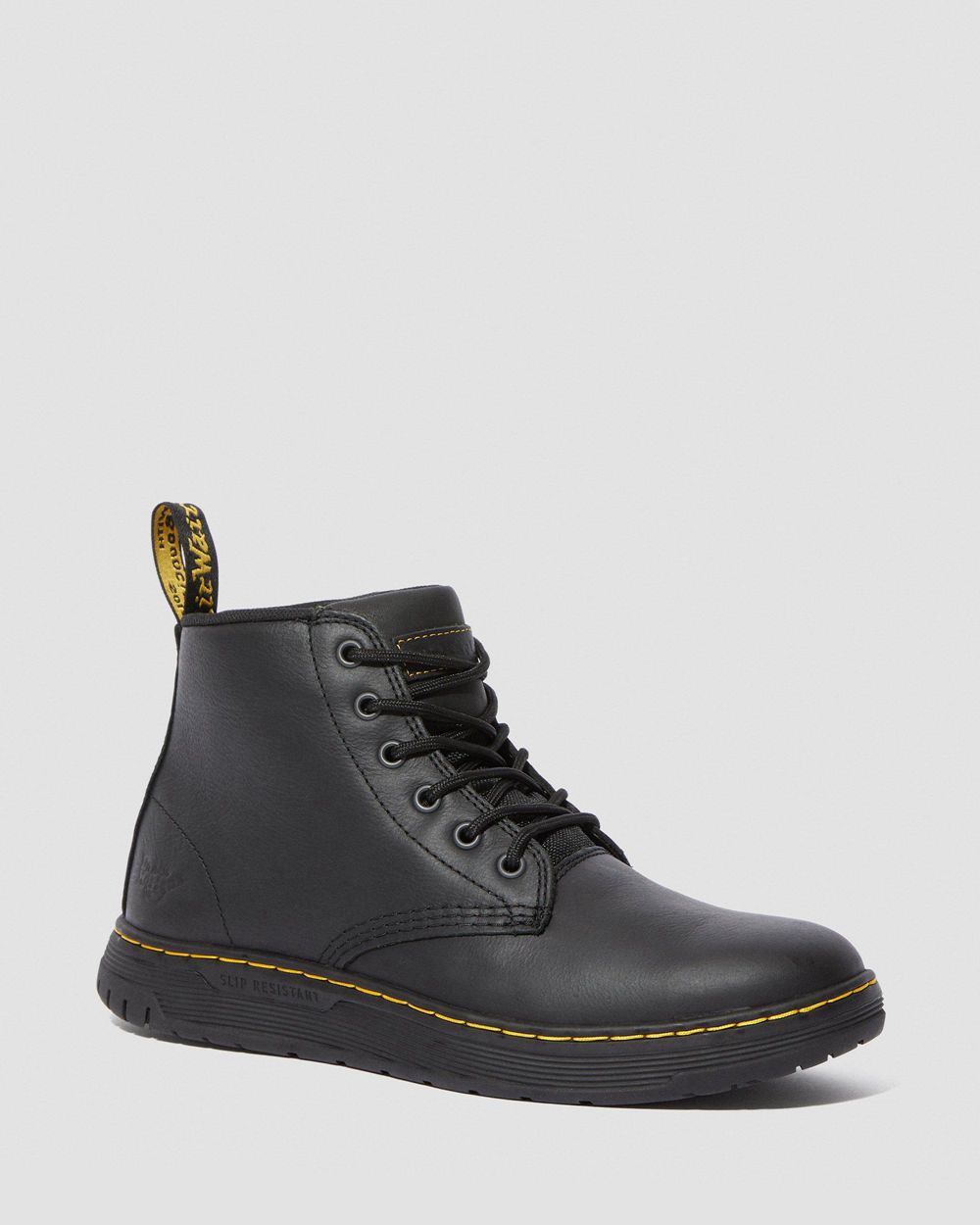 Dr Martens Amwell Slip Resistant Kožené Šnurovacie Topánky Damske ( Čierne ) SK 760-WGIOSK